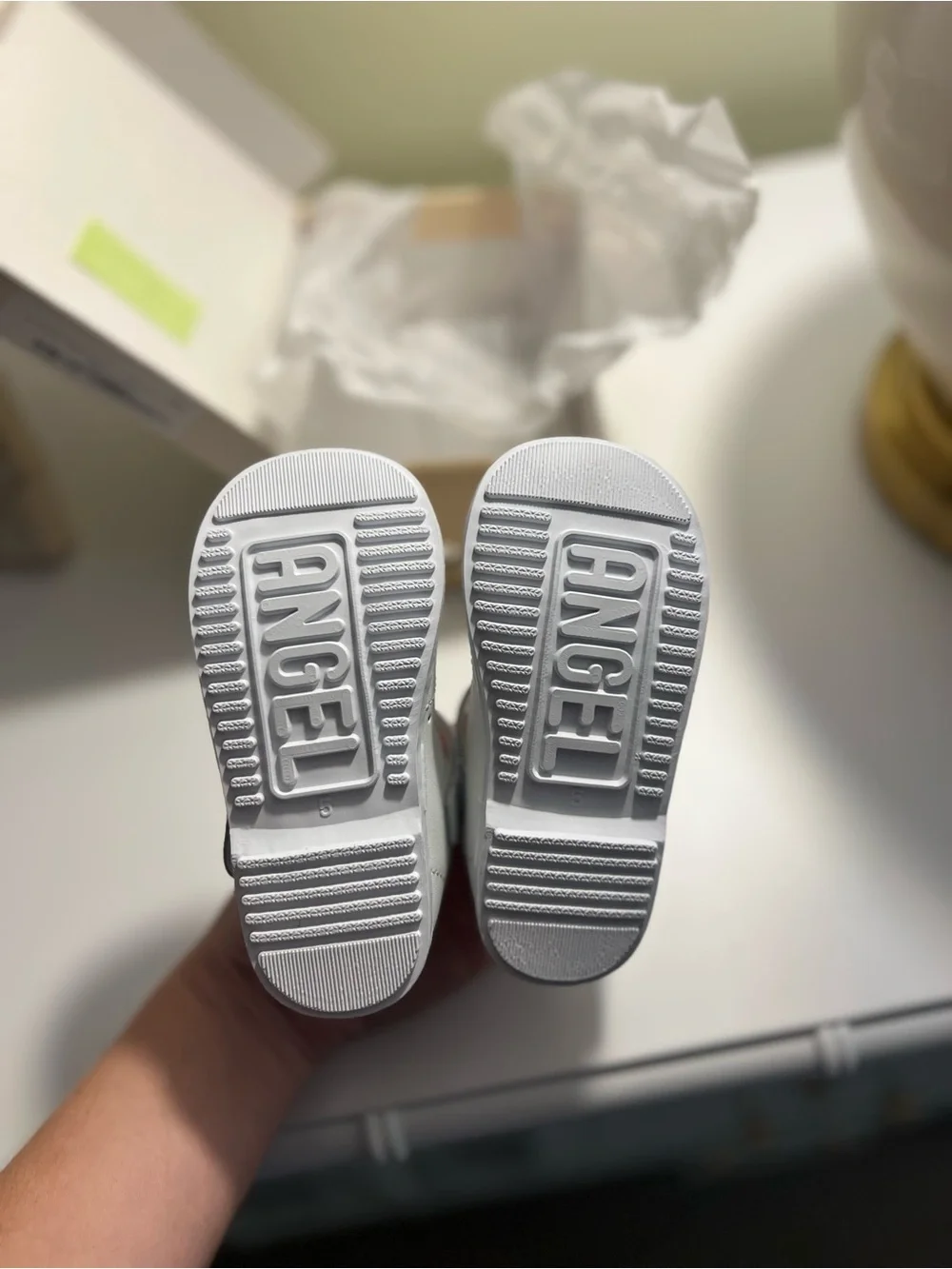 L'Amour White T-Strap Mary Jane Baby Shoes